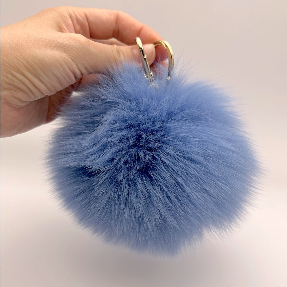 FURLA Pom Pom Charm‎ Keyring in Blue